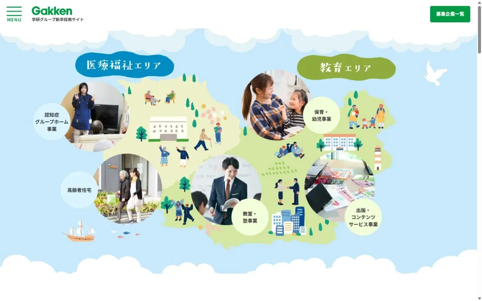 学研グループ 新卒採用サイトのプレビュー