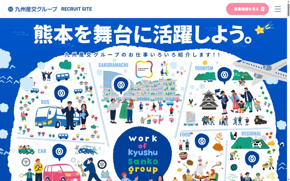 九州産交グループ 採用サイトのプレビュー