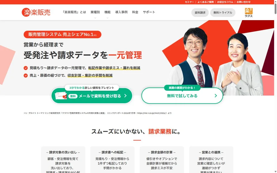楽楽販売のプレビュー