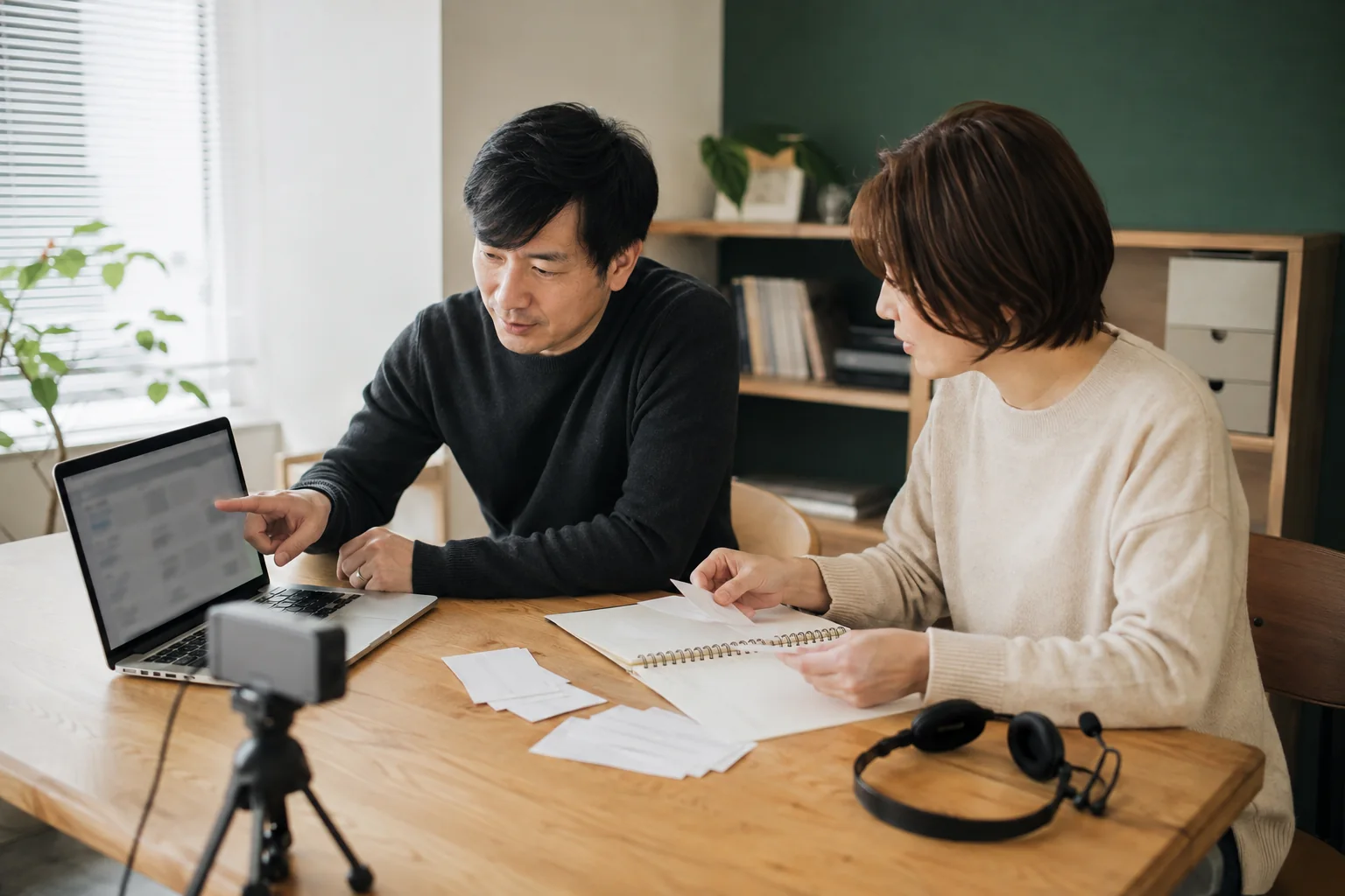 日本の小規模事業者がWebセミナー後の質問と案内先を確認する様子