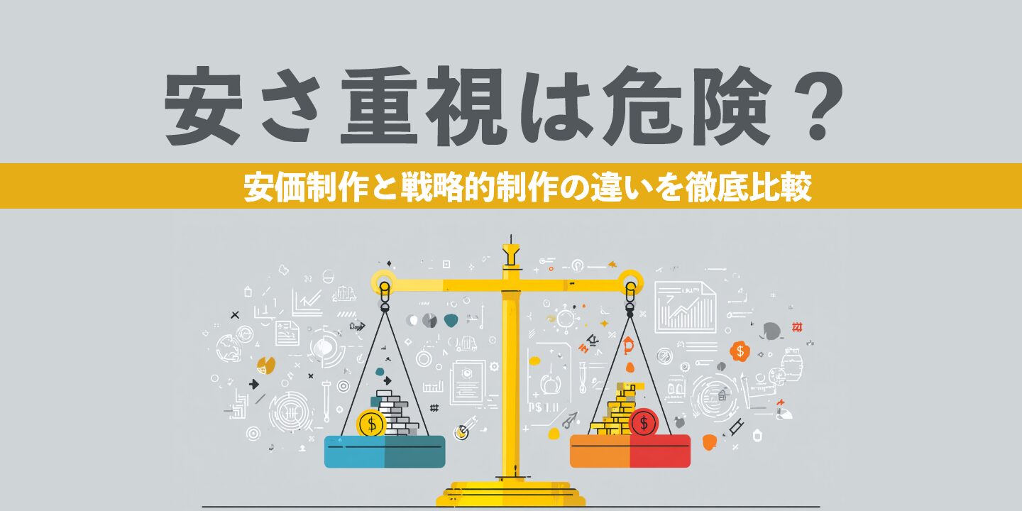 安さ重視は危険？安価制作と戦略的制作の違いを徹底比較