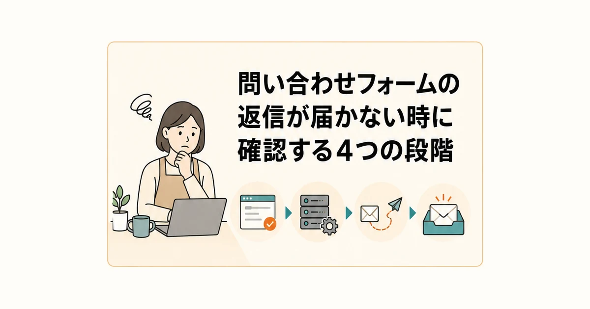 問い合わせフォームの返信が届かない時に確認する4つの段階