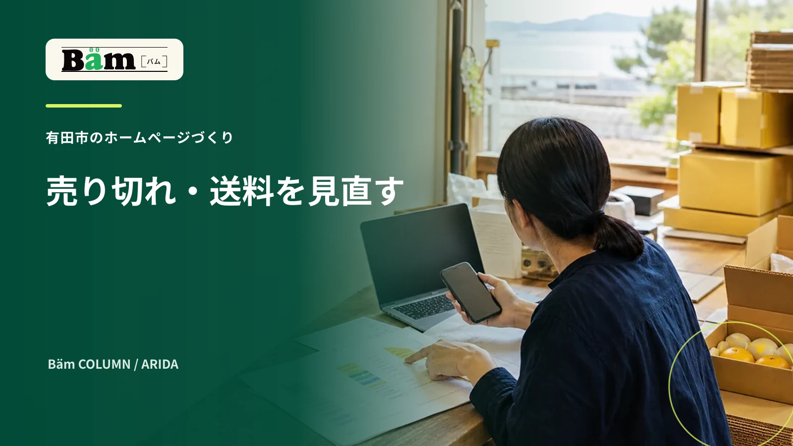 有田市の通販サイトで売り切れと送料をスマートフォンで確認する場面