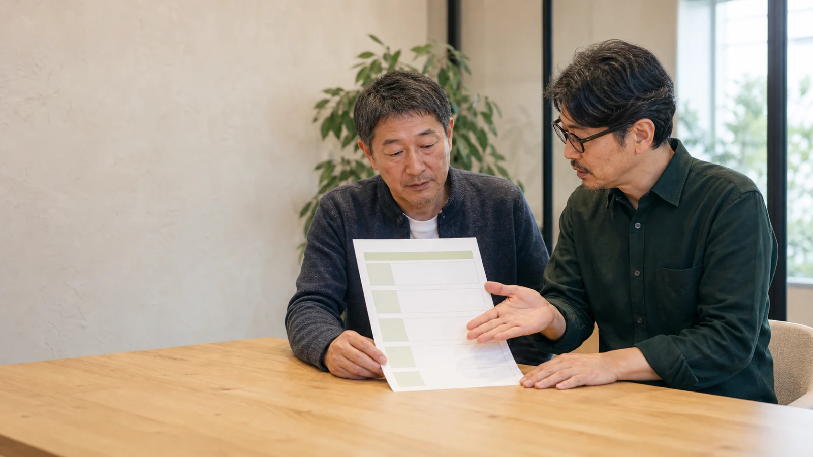 ホームページ制作の見積書を確認する担当者