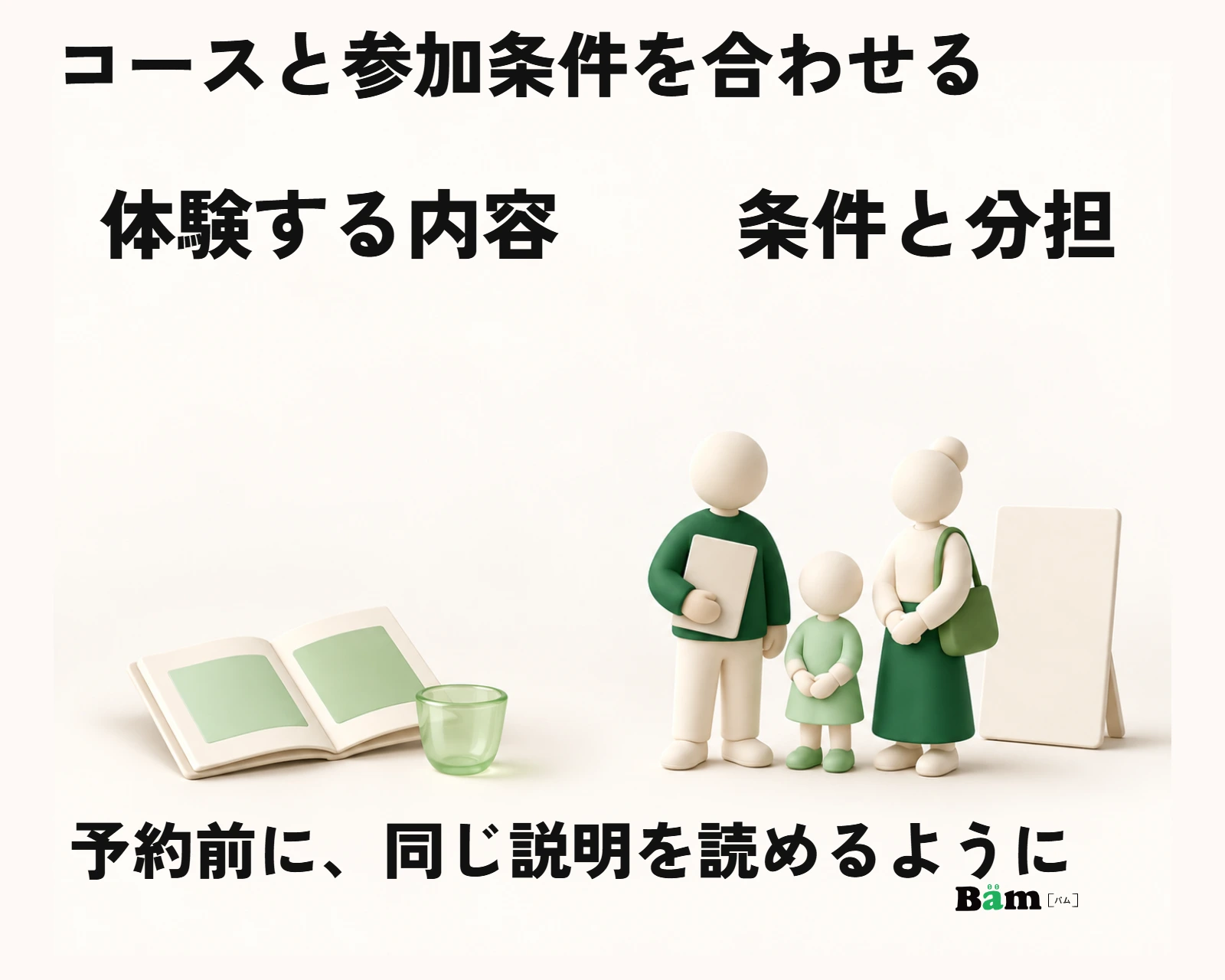 コースの作業範囲と参加条件に応じた分担を対応させる図
